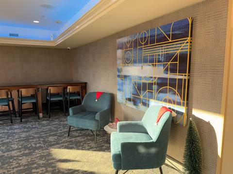 Modern lobby entrance and seating area